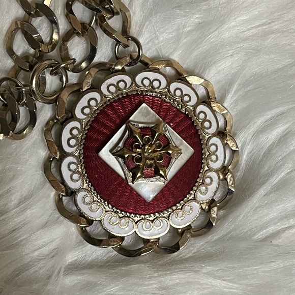 Vintage Germany Signed Medallion Necklace - Picture 1 of 12